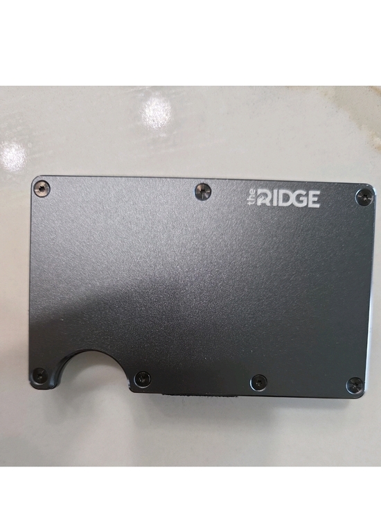 Ridge Wallet - Matte Gunmetal Titanium with Cash Strap